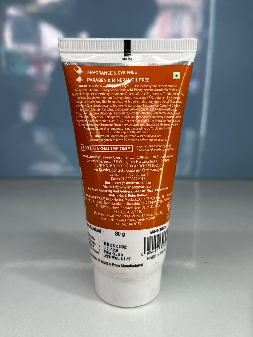 Derma Co 1% Hyaluronic Sunscreen Aqua Gel