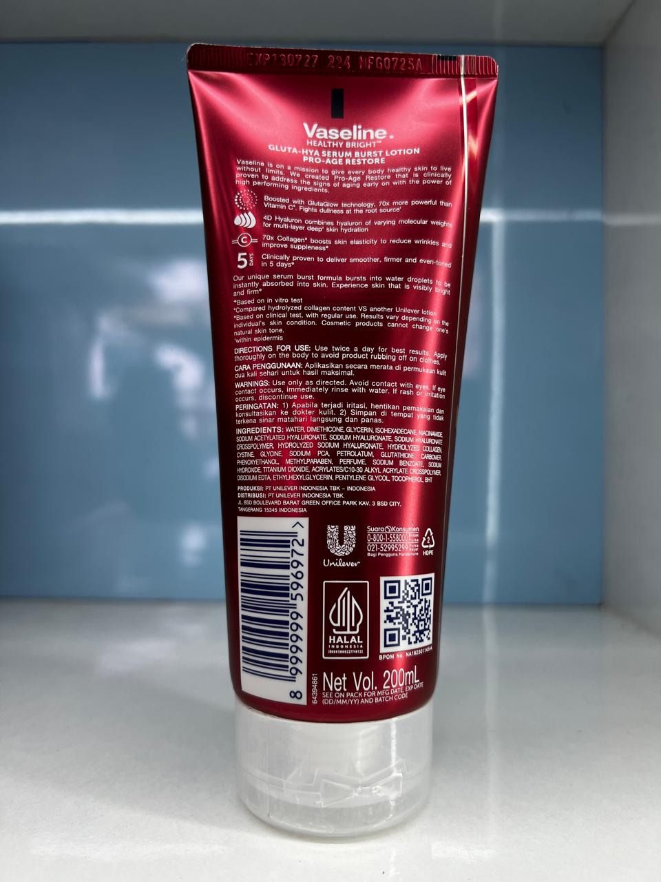 Vaseline Healthy Bright Gluta-Hya Serum Burst Lotion