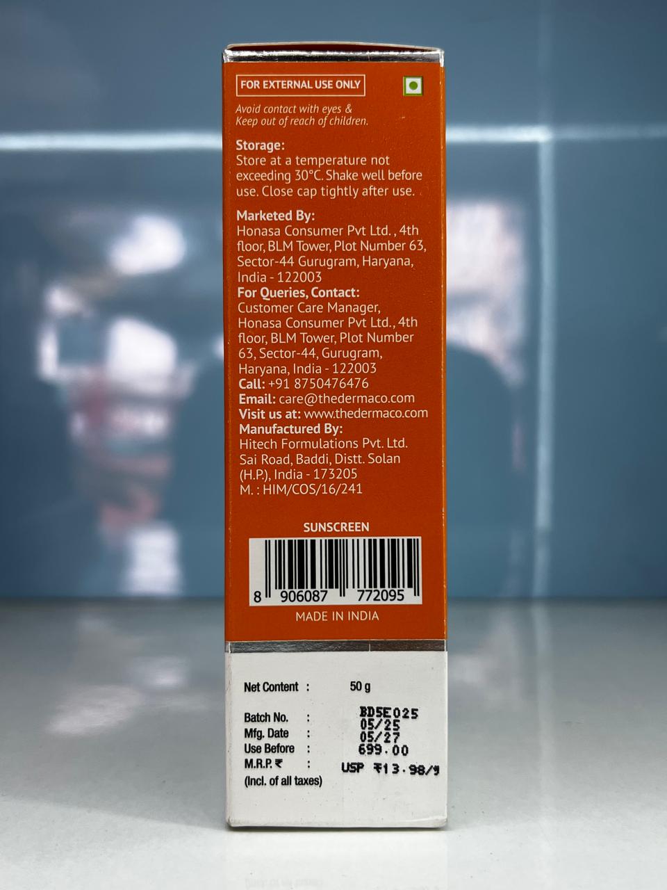 Derma Co SPF60 PA+++ Ultra Matte Sunscreen Gel