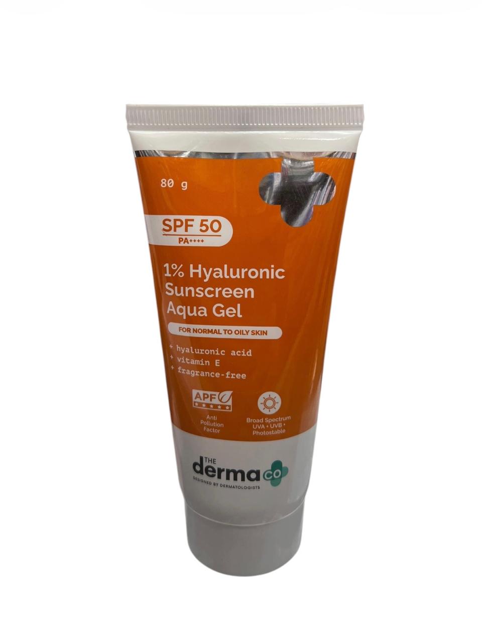 Derma Co 1% Hyaluronic Sunscreen Aqua Gel SPF 50