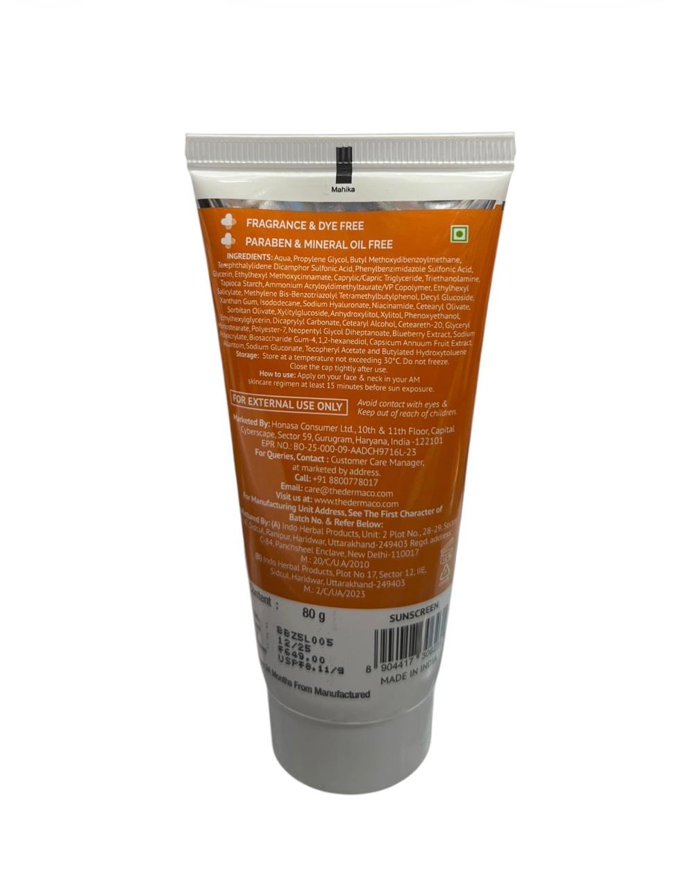 Derma Co 1% Hyaluronic Sunscreen Aqua Gel SPF 50