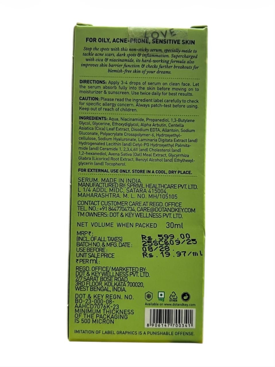 Dot & Key Cica + 10% Niacinamide Spot Reduction Face Serum
