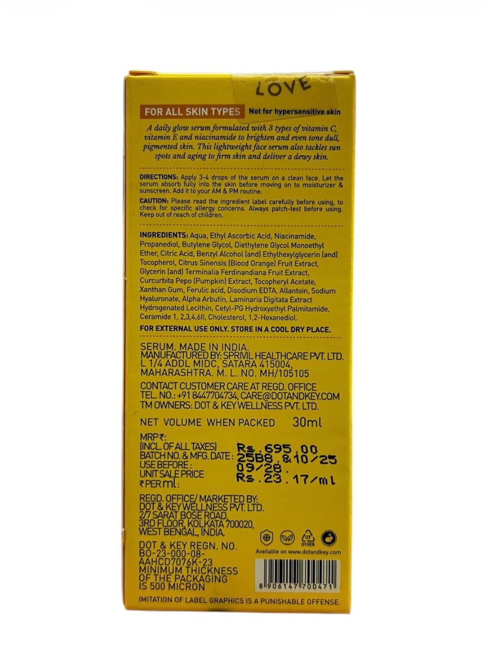 Dot & Key 10% Vitamin C+E Super Bright Face Serum