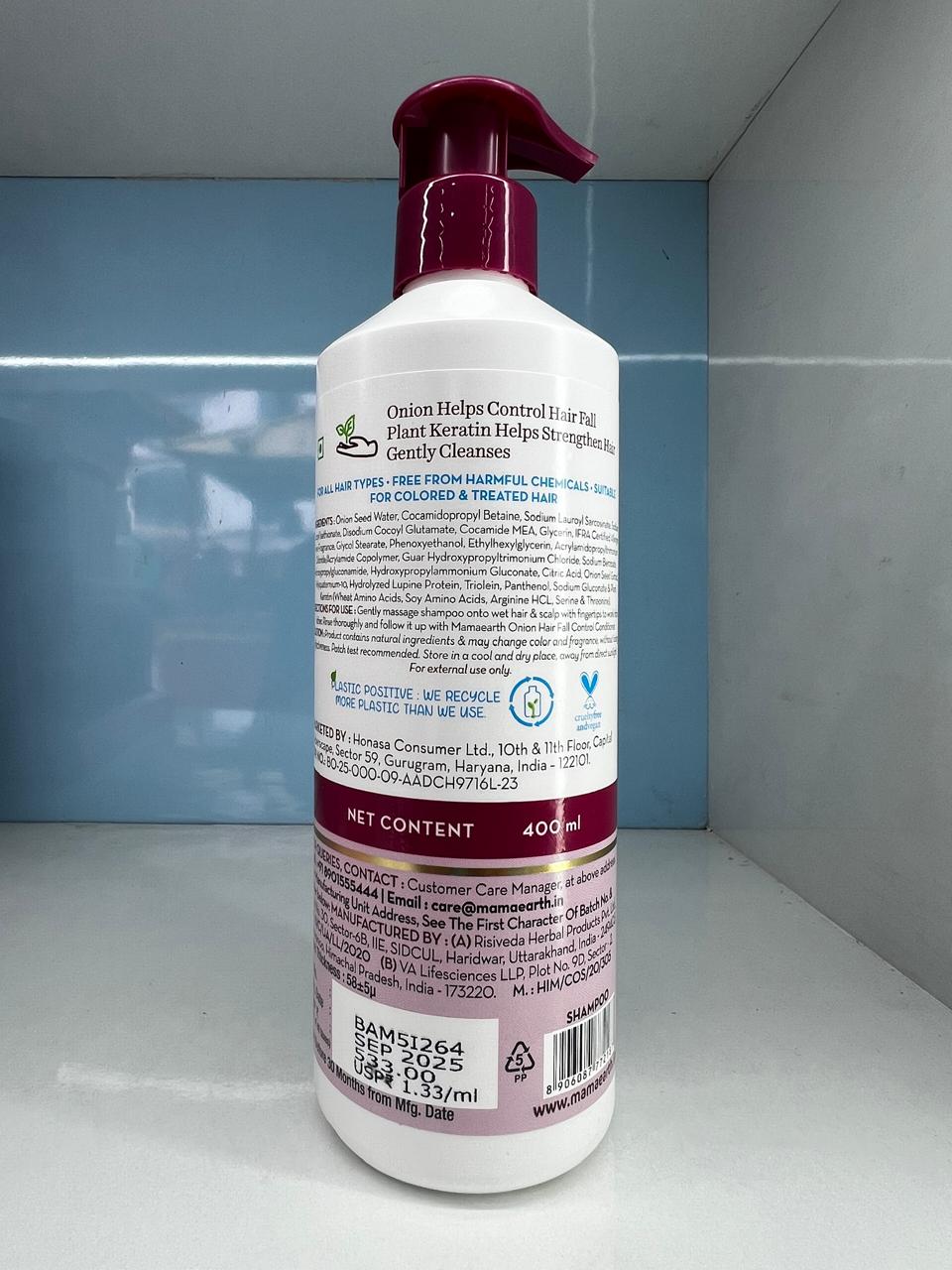 Mamaearth Onion Hair Fall Control Shampoo