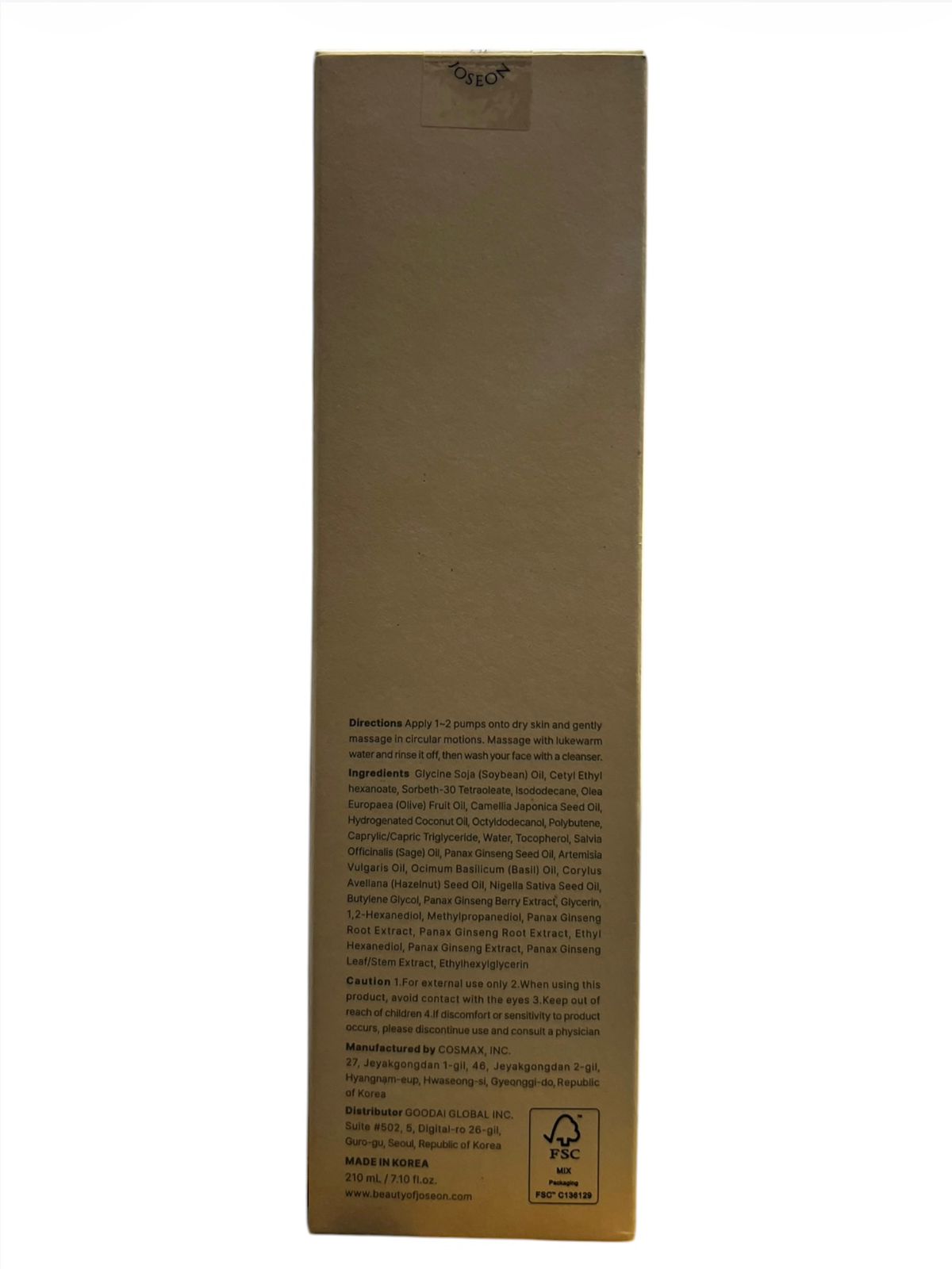 Beauty of Joseon Ginseng Cleansing Oil