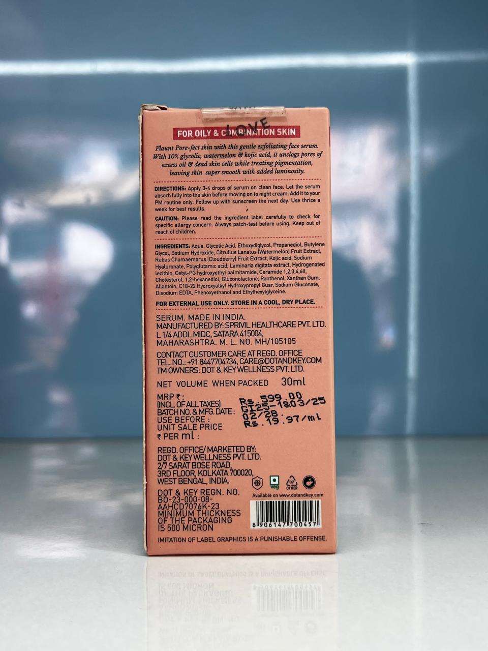 Dot & Key Watermelon + 10% Glycolic Gentle Exfoliating Face Serum