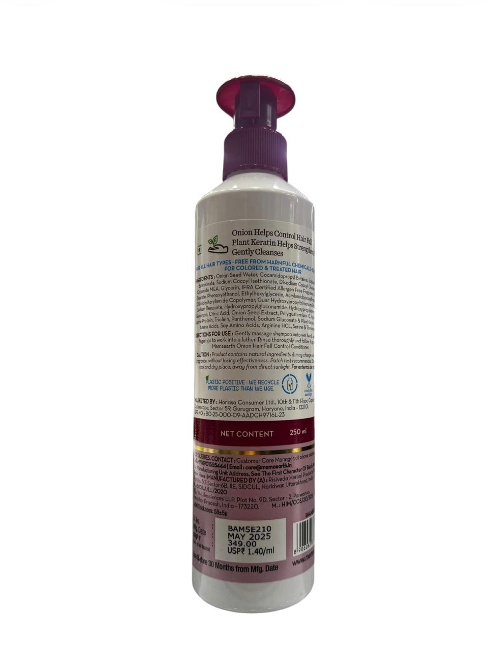 Mamaearth Onion Hair Fall Control Shampoo